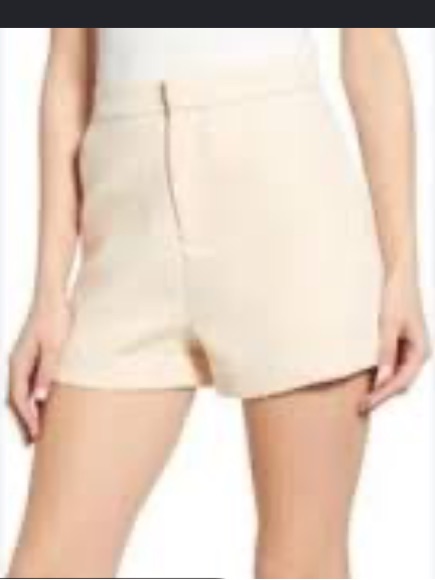 High-Waist Cream Vegan Shorts